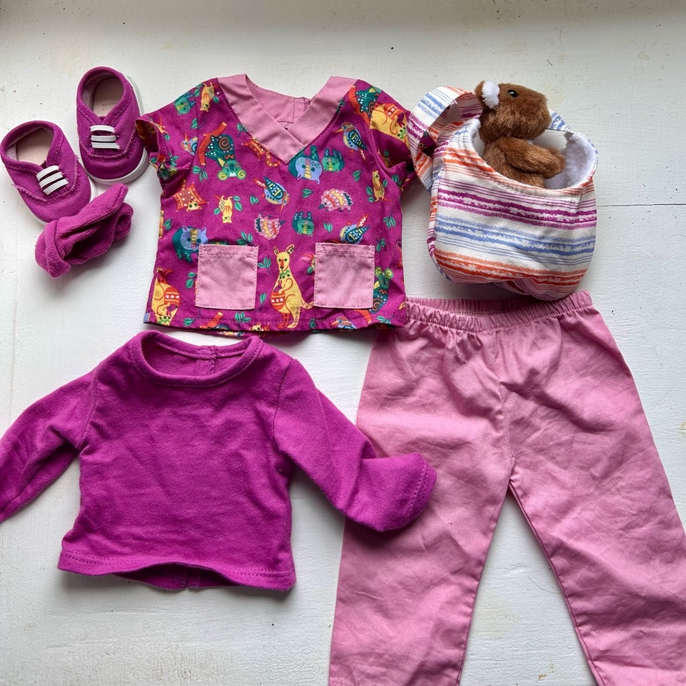 Retired American Girl Kira Wildlife Rescue/Wallaby Care Outfit